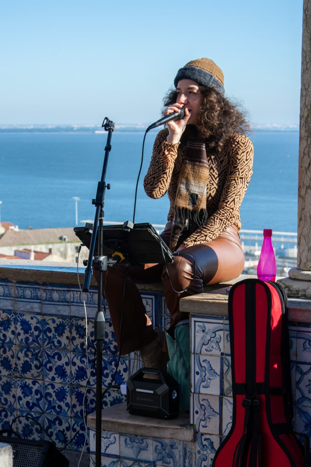 A singer performing during Noite de Fado in São Brás de Alportel, Algarve.